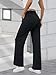 COPYLEAF Womens Dress Pants Wide Leg Stretchy Work Pants with Pockets Elastic Waist Pleated Front Business Casual Slacks(Black S)
