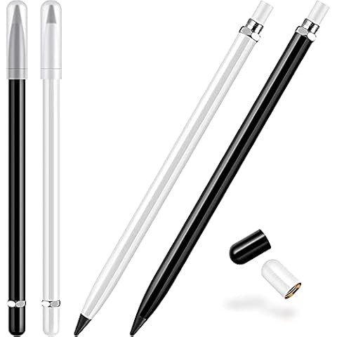 4 Pieces Metal Inkless Pen Metal No Ink Pencil Metallic Write Pen Metallic Erasable Pen for Kids and Adults A Cover