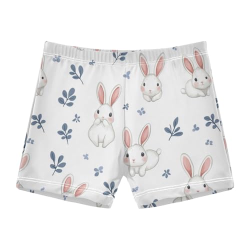 White Rabbit Leaves Cute Colored Cats Boys Swim Trunks Swimsuits for Toddler Boy Swim Shorts Trunks 3-10T