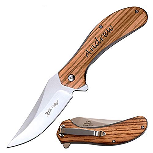 GIFTS INFINITY Customized Engraved Pocket Folding Knife - Groomsmen Wedding Party Monogrammed (ER-A961ZW)
