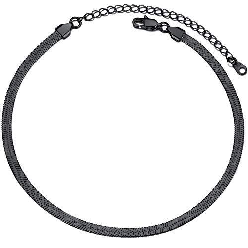 PROSTEEL Flat Chain Chocker Necklace Snake Necklaces Black Goth Chains Punk Jewelry Chocker Chain Men Teens Girl Choker Chain