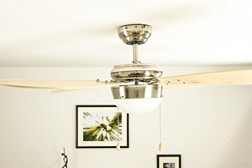 Deckenventilator CLASSIC, Flügelfarbe Pinie mit Beleuchtung-3