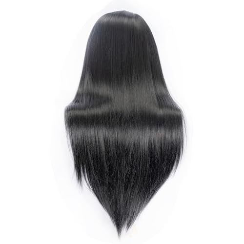 Training Head 26\"-28\'\' Mannequin Head Hair Styling Manikin Cosmetology Doll Head Synthetic Fiber Hair Hairdressing Training Model Free Clamp Exquisite Gifts (black)