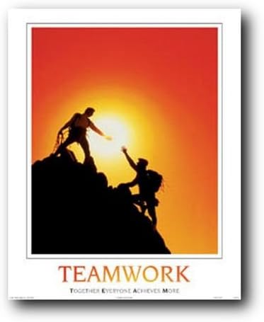 Amazon.com: Teamwork Mountain Rock Climbers Motivational Wall Decor Art ...