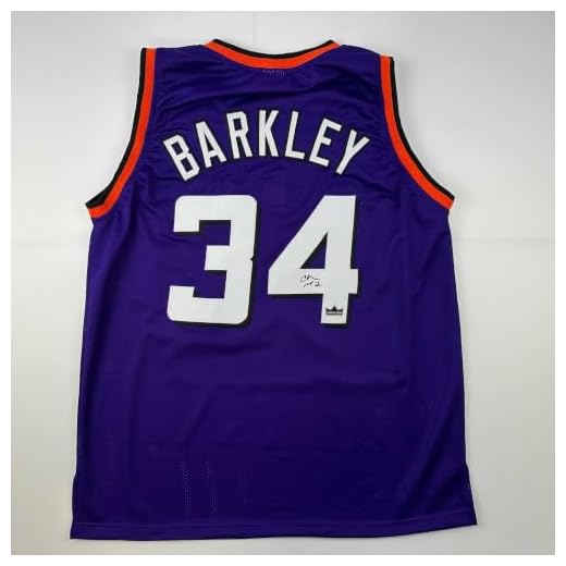 Facsimile Autographed Charles Barkley Phoenix Purple Reprint Laser Auto Basketball Jersey Size Men's XL