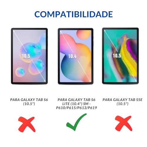 Película Vidro para Tablet Samsung Galaxy Tab S6 Lite Proteção 9H Anti Impacto Risco Choque Arranhõe