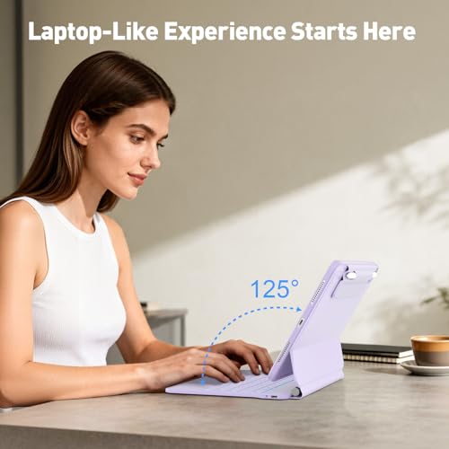 Image of for iPad Air 11-inch Case with Keyboard (M3 /M2, 2025 /2024), Keyboard for iPad Pro 11 inch (1 /2 /3 /4th Gen) & Air 4 /5, Portrait /Landscape Mode, 11-Color Backlit, Removable Protective Case, Purple