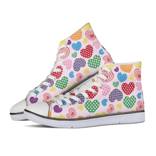 Womens Canvas Shoes High Top Sneakers for Women Classic Lace Up Walking Shoes Personalized Girls Walking Shoes