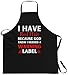 FunnyLazy kids i have red hair because god knew i needed a warning label Apron - 1 Size fits all Black Apon Kitchen Decor
