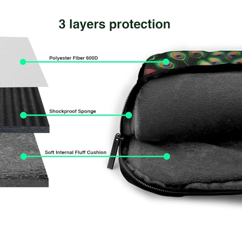 Bolsa bandolera para laptop con flores pavo real miniatura 3