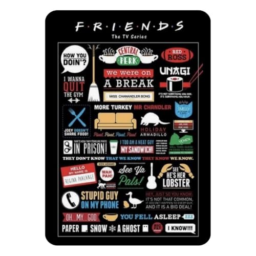 Image of Zesta Bathroom Decor Items Washroom Decor Tin Sign | Aesthetic Posters Wall Poster for Bedroom | Magnetic Cafe Decoration Items / Restaurant Decorations Items | Quirky Home Decor Bar Accent (Friends (3))