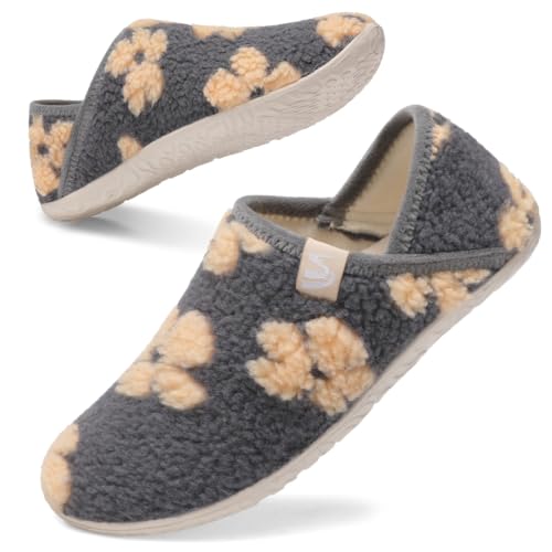 Image of Spesoul Fuzzy House Slippers for Women Men Indoor Closed Back Lightweight Cozy Faux Furry Lining Barefoot House Shoes Slipper Socks for Bedroom Home Office Yoga Outdoor Walking Shoes