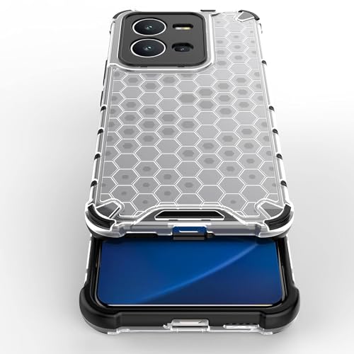 Image of Lustree TPU Honey Comb Armor Shock Proof Back Cover for for VIVO V25 5G (Transparent)