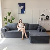 MAXYOYO Divano componibile modulare da 96', divano angolare a L in memory foam con chaise longue oversize per soggiorno, camera da letto, non richiede montaggio Verde chiaro