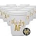 Thirty AF, 30 AF, 30th Birthday Party Cups 1"Talk Thirty to Me" Button, Set of 12, 16oz 30th Birthday Stadium Cups, Perfect for Birthday Parties, Birthday Decorations (White)