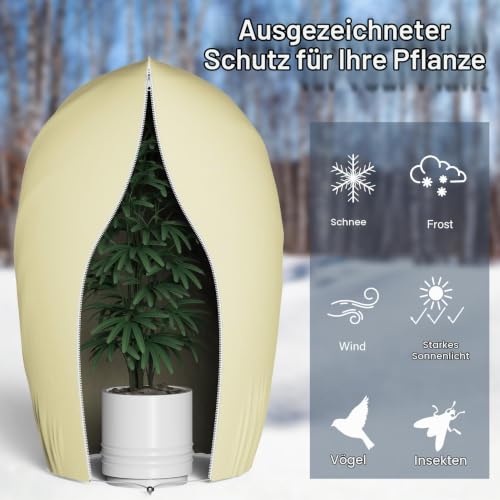 Yomisee Winterschutz für Pflanzen Außen 2 Stück, 120 x 180 cm Frostschutz Pflanzen mit Reißverschluss & Zugband Winterschutzvlies… – Ansicht 4