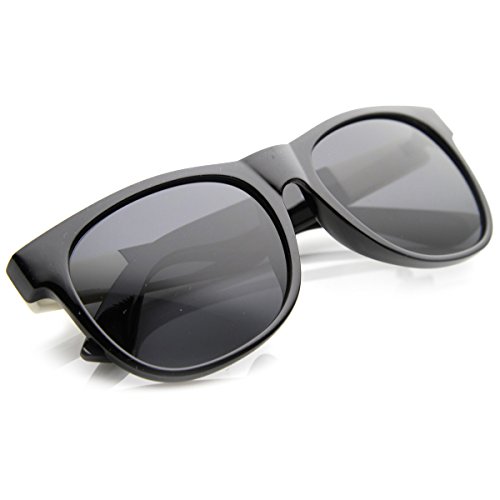 zeroUV Classic Shape Gold Detailed Marijuana Weed Leaf Horn Rimmed Sunglasses (Ivory Leaf | Shiny Black/Smoke)4