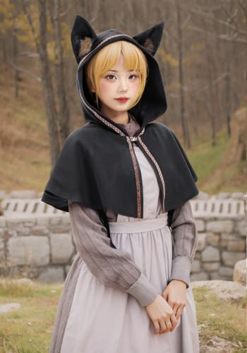 Capuche médiévale à broderie délicate PROCOS, chapeau de prestige
