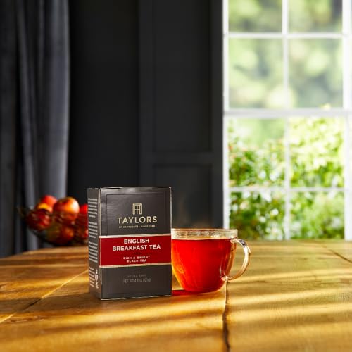 Image of Taylors of Harrogate English Breakfast, Black Tea, Pillow Tea Bags, 50 Count (Pack of 1), Rich, Bright & Malty, Caffeinated, Enjoy Hot or Iced, 50 Teabags