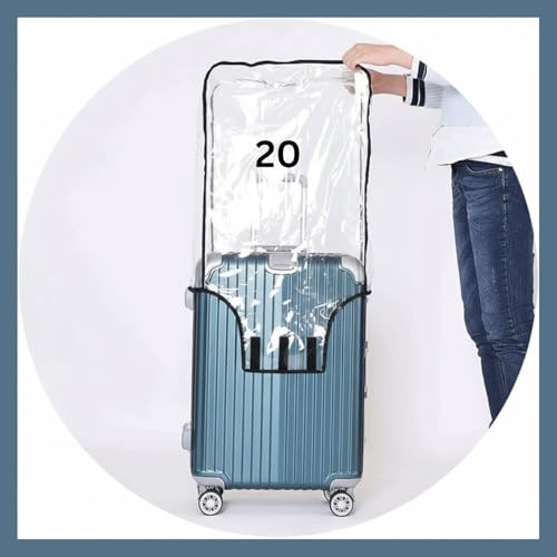 Image of Trolley Bag Cover Suitcase Waterproof Dustproof Luggage Cover Zippered Clear PVC Protector 20 Inch