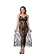LINGERLOVE Sexy Dessous Lang Negligee Große Größen Spitze Kleid für Damen Transparent Nachtwäsche Langes Dessouskleid mit G-String