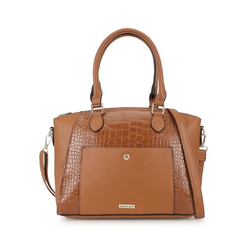 Image of Fastrack Croco Textured Structured Satchel with Detachable Sling Strap for Women, Girls and Ladies