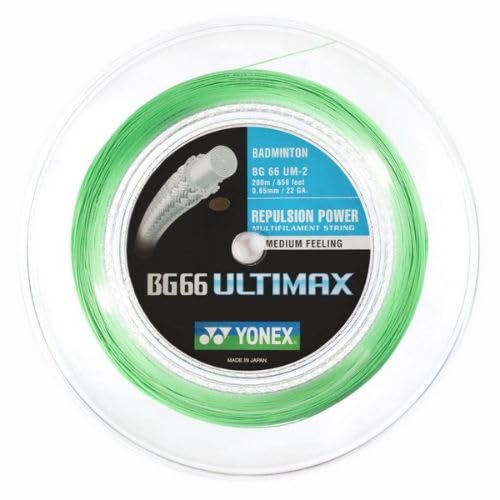 YONEX BG66 Ultimax Badminton String Reel for Racquets 200Meter / 656 feet (Pastel Green)