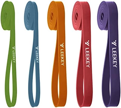 LEEKEY Resistance Band Set, Pull Up Assist Bands - Stretch Resistance Band - Mobility Band Powerlifting Bands for Resistance Training, Physical Therapy, Home Workouts (Assorted)