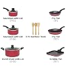 Ecolution Easy Clean Nonstick Cookware Set, Dishwasher Safe Kitchen Pots and Pans Set, Comfort Grip Handle, Even Heating, Ultimate Food Release, 12-Piece, Red #1
