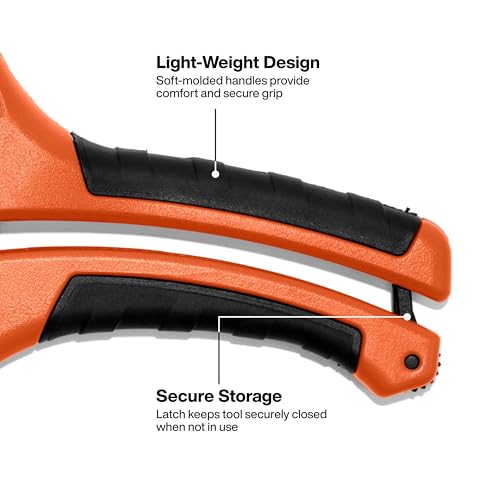 Image of Klein Tools 50080 Ratcheting PVC Pipe Cutter, Cuts 2-Inch ID PVC, CPVC, PEX Pipes, One-Handed Operation, Replaceable Blades