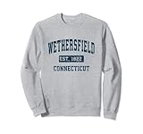 Photo Gallery wethersfield connecticut ct - stampa vintage con motivo sportivo, colore: blu navy felpa Photo Gallery wethersfield connecticut ct - stampa vintage con motivo sportivo, colore: blu navy felpa