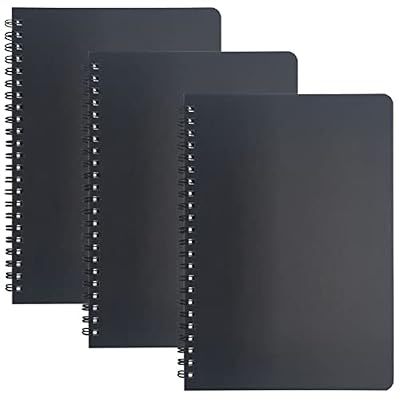 Spiral Notebook, Journal Notebook, 3Pack, Blank Paper, 6 x 8, Black