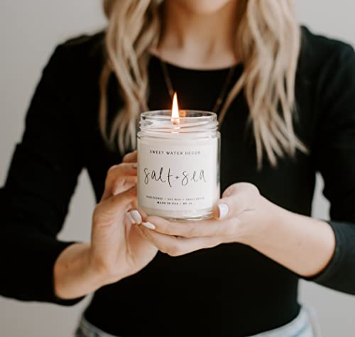 Sweet Water Decor Salt And Sea Candle | Sea Salt, Citrus, Amber, Musk, Beach Scented Soy Candles For Home | 9Oz Clear Jar, 40 Hour Burn Time, Made In The Usa #TOP7