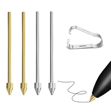 Pontas/pontas de substituição de metal compatíveis com Samsung Galaxy Tab S10/S9/S8/S7/S6, Note S22/S23/S24 Ultra S Pen, pontas de lápis de controle preciso servem para 2 canetas EMR notáveis, 4 peças