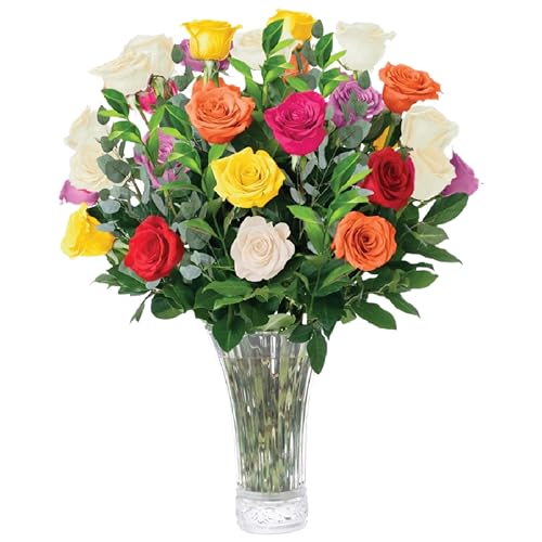Aquarossa Farms – Fresh Cut Flowers for Delivery, Gifts for Graduation, Birthday, Anniversary, or Just Because – 24 Assorted Fresh Roses