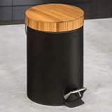 WELL HOME MOBILIARIO & DECORACIÓN Kostka pedałowa 3L Metal Bamboo Czarny