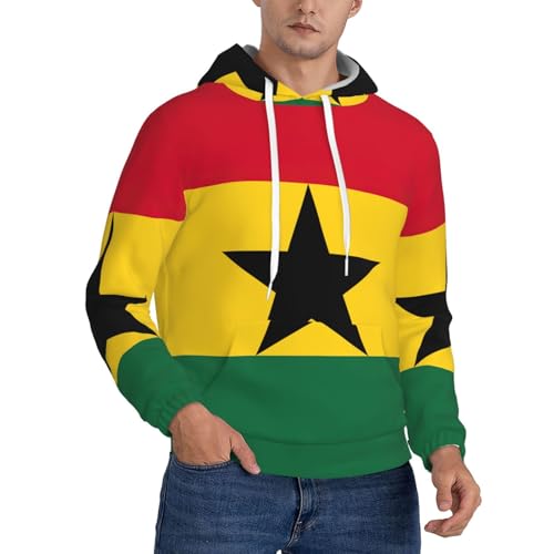 Sweat capuche Ghana homme pull imprimé à poche vêtements de sport EdWal
