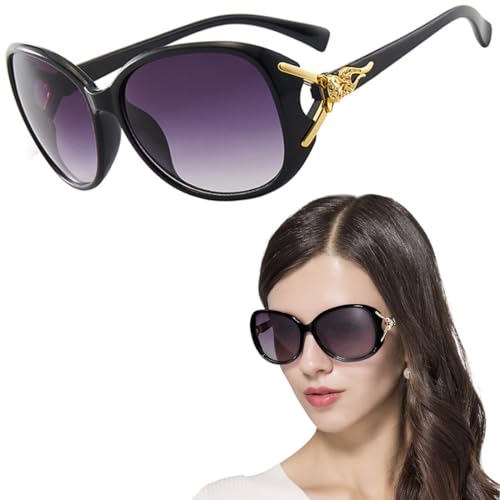 KUMSODE Occhiali da Sole da Donna Polarizzati Grande Retrò Designer Protezione UV400 Occhiale donna da Sole per Viaggi, Vacanze, Shopping, Spiaggia