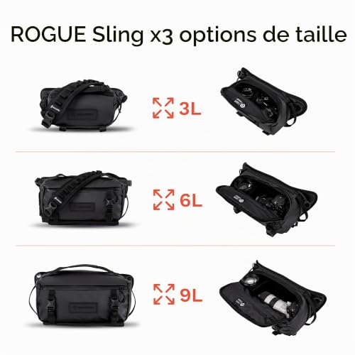WANDRD Rogue Sling 0Y-784H-R8U9 Sac à bandoulière léger et résistant aux intempéries avec Poche pour Ordinateur Portable 9 l, Bleu égée, (9L), Sac à bandoulière – vue 8