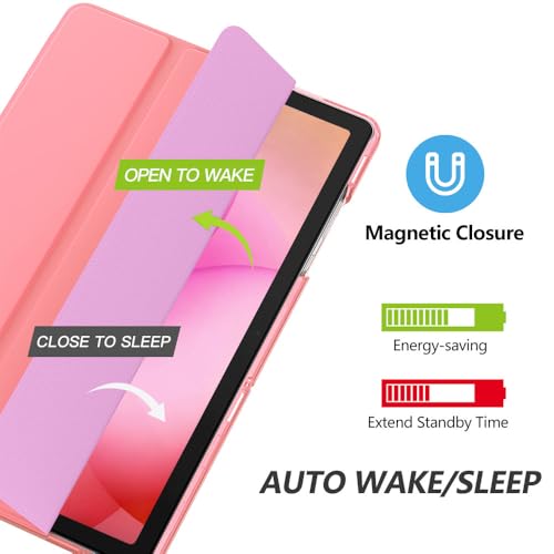 Image of MoKo for Samsung Galaxy Tab A11 Plus / A11+ Case 11 Inch 2026, Galaxy Tab A9 Plus / A9+ Case 11 Inch 2024, Slim Stand Hard PC Translucent Back Shell Smart Cover, Auto Wake /Sleep, Conch Shell