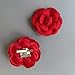 Vintage Style Elegant Camellia Fabric Flower Brooch Pin Scarf Bridal Dress Wedding Accessories Jewelry Gift (Gold imitation leather)