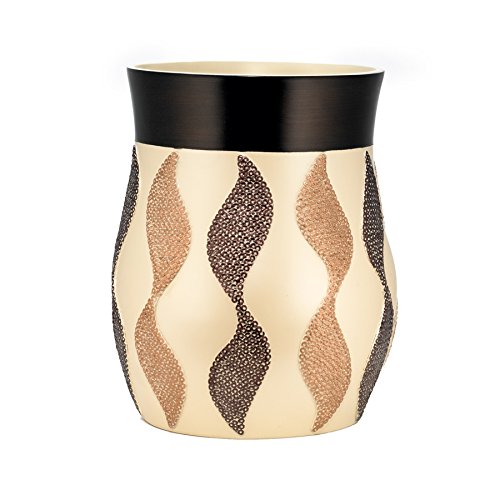 Popular Bath Waste Basket, Shimmer Collection, Gold