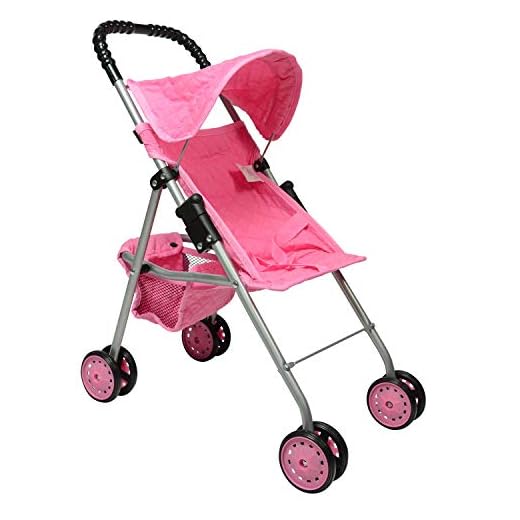 First Doll Stroller for Kids (Pink Quilted)