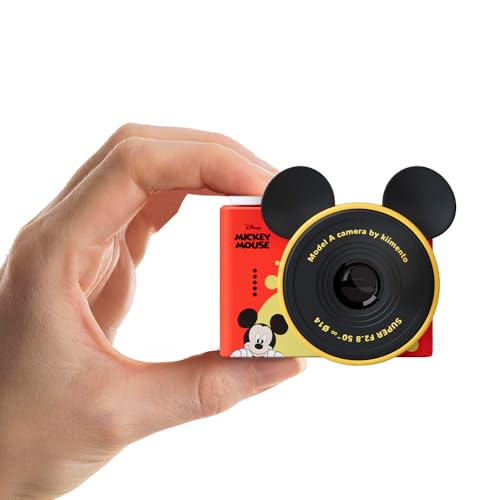 kiimento Ultra-Compact Kids Digital Camera & Video Camcorder for Ages 35 with Selfie Lens 32GB Memory Card Handmade Strap Model A (Mickey Mouse)