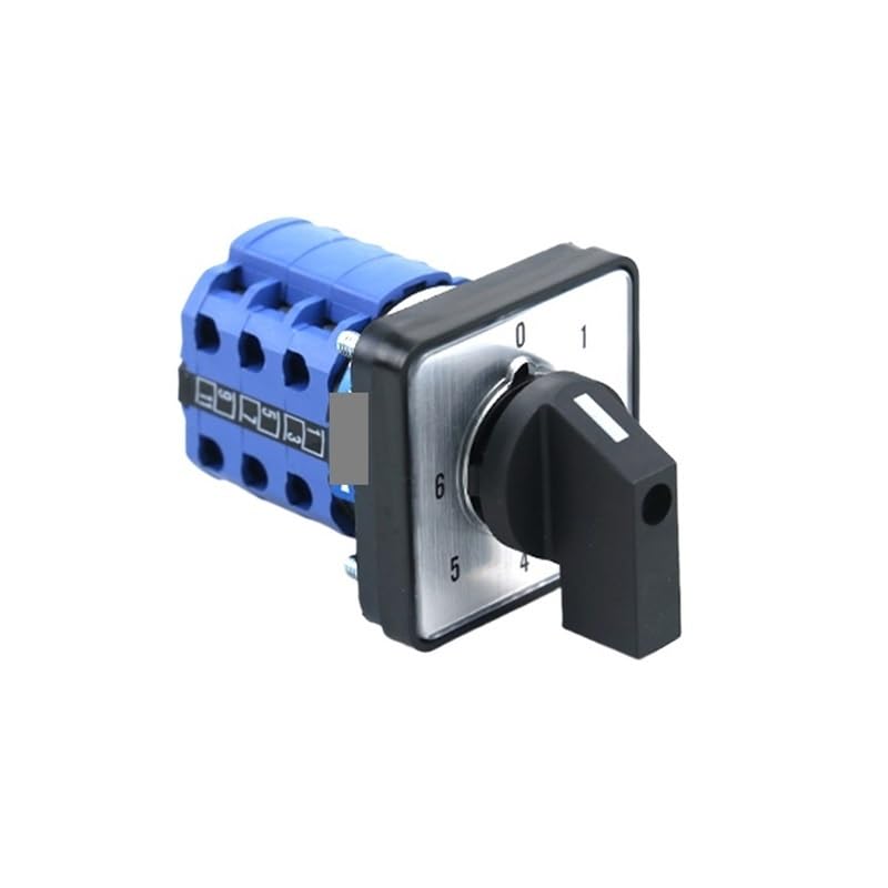LW26-20/6 Rotary Cam Switch 20A Twelve-gear 12 Positions Six-section Poles  Single-wire Power Circuit Selector Silver Contact SZW26/LW26-20/0-6.3 20A 3 Phase 12 Screws 7 Position 48x48mm Panel
