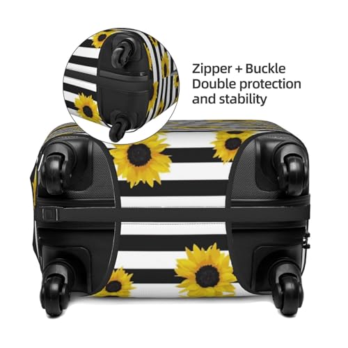 Stylish Sunflowers Print Luggage Suitcase Cover Protector Luggage Washable Covers With Concealed Zipper4