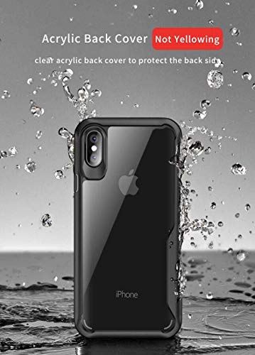 Image of REALCASE Back Cover Compatible for iPhone X /Xs | Transparent Clear Gel TPU Bumper Shock Proof Back Cover Case Design for iPhone X /Xs (B-Black)