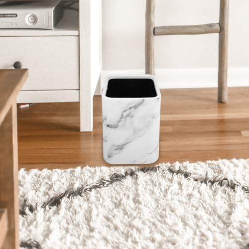 Caneca de Basura Marble Doble Capa Mediana Blanco Mármol miniatura 4