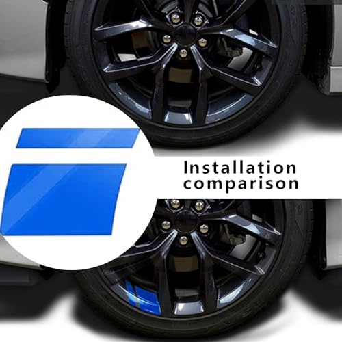 Slykew 6 PCS Car Wheel Rim Decal for 18In to 21In Wheels, Reflective Waterproof Automotive Stripes Decorative Stickers, Universal Tire Rim Accessories for Truck SUV Car Bike Motorcycle (Blue) - Thumbnail 5