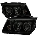 Carpartsinnovate Fits 99-05 LED Halo Black Projector Headlights Head Lamps Smoke w/Fog
